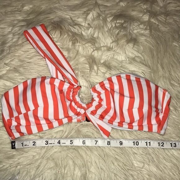 NEW Cupshe Striped One Shoulder Bikini Orange - Picture 8 of 12